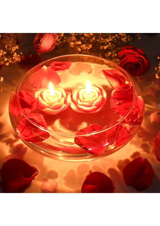 3 Inch Red Rose Floating Candles (144pcs/Case) Bulk