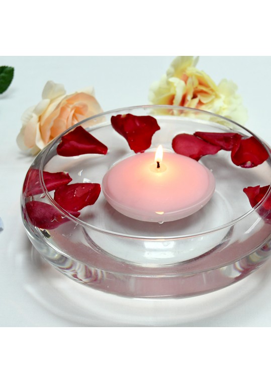 4 Inch Light Rose Floating Candles (24pcs/Case) Bulk