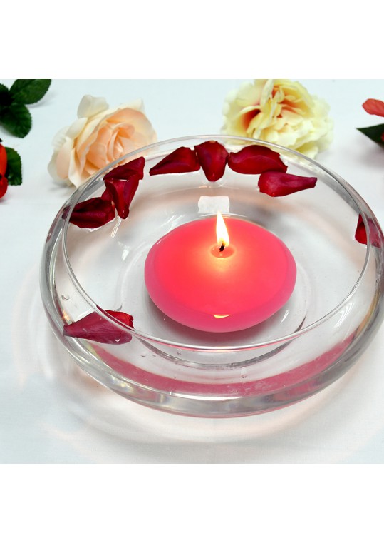 4 Inch Hot Pink Floating Candles (24pcs/Case) Bulk