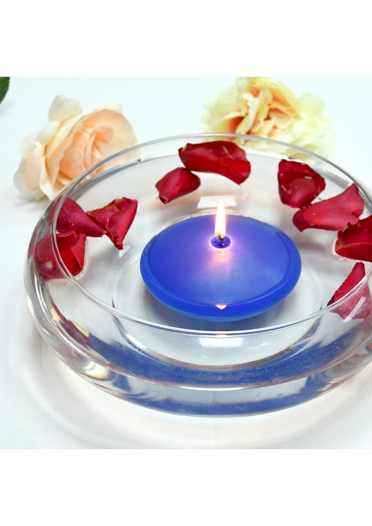 4 Inch Blue Floating Candles (24pcs/Case) Bulk