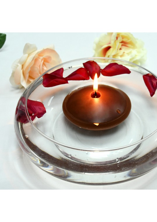 4 Inch Brown Floating Candles (24pcs/Case) Bulk