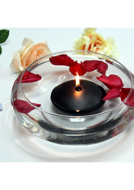 4 Inch Black Floating Candles (24pcs/Case) Bulk