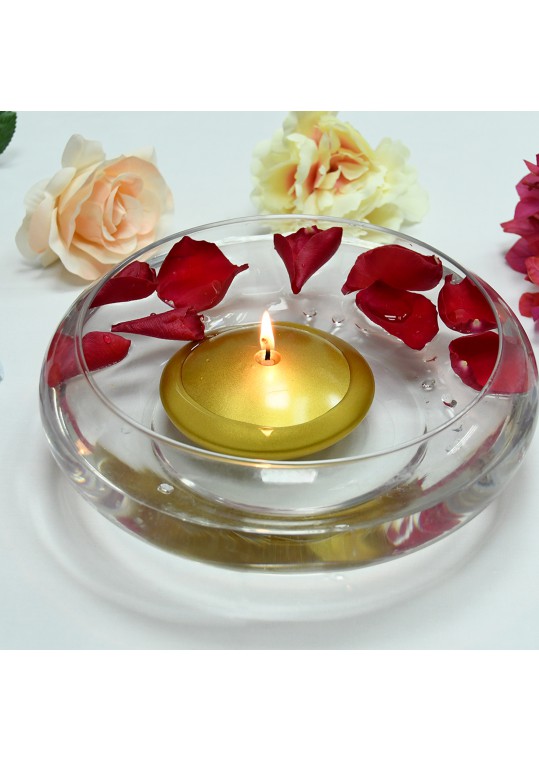 4 Inch Metallic Bronze Gold Floating Candles (3pc/Box)