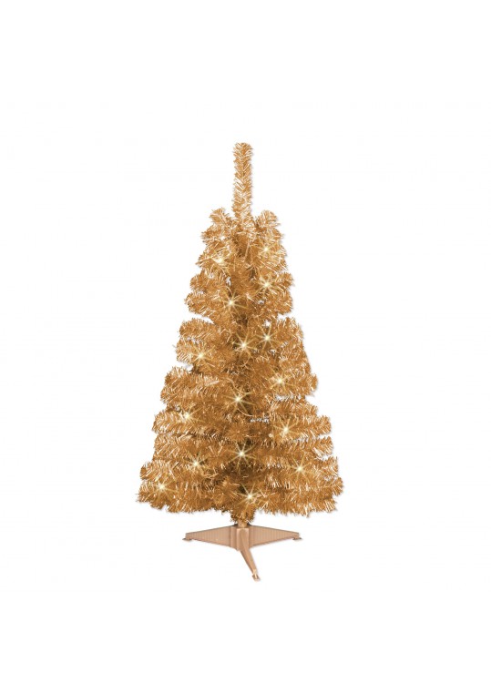 4ft. Pre-lit Champagne Tinsel tree