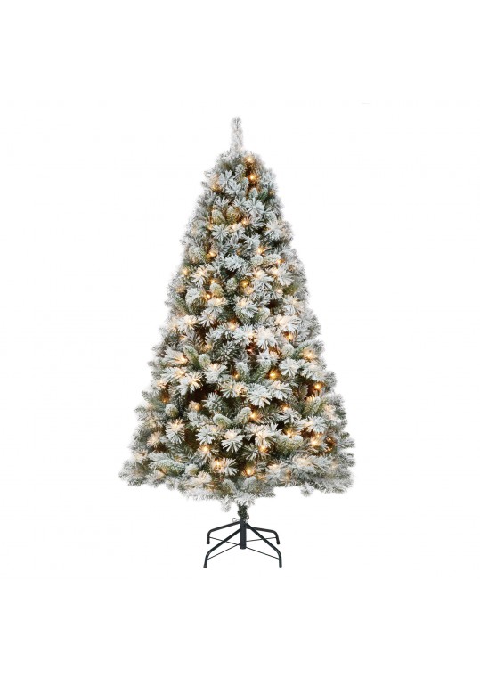 7.5ft. Prelit Frosted Christmas Tree with Meta Stand