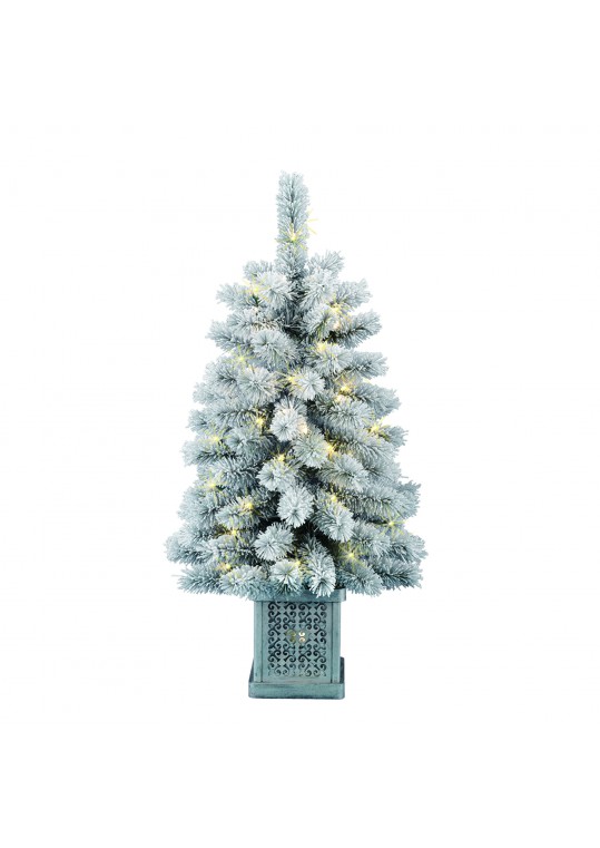 3FT H  FULL FLOCKING HARD NEEDLE ARTIFICIAL PORCH TREE WITH LIHGT