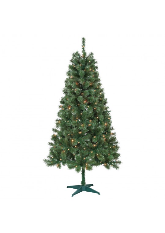 Aisling 6FT Sentiments Green Clear lights Tree