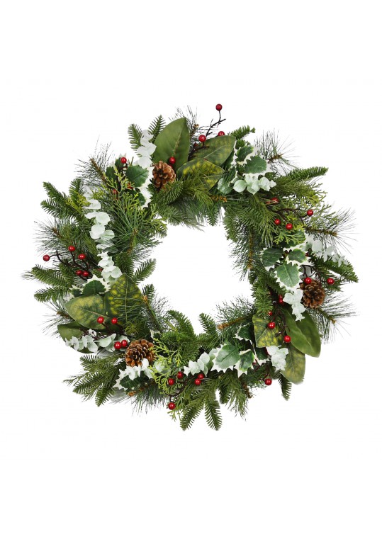 26 inch Christmas Wreath with Red Berries