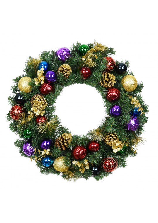 30 inch Christmas Wreath with Ornaments