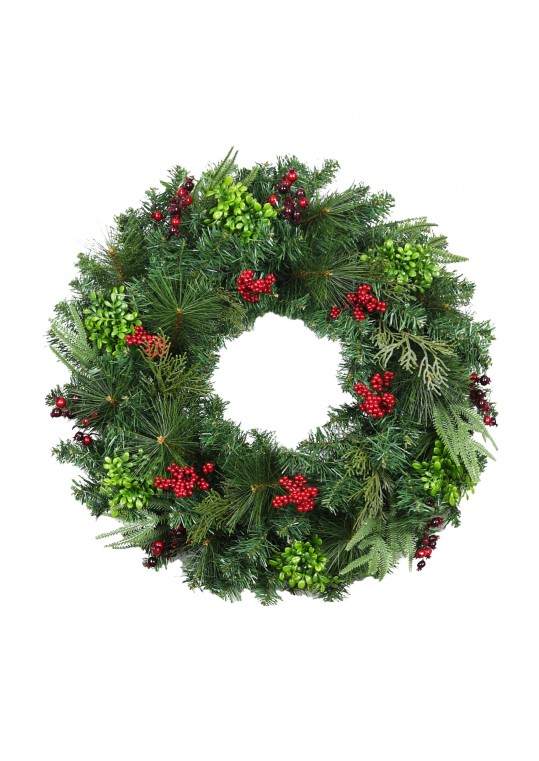 32 inch Christmas Wreath with Red Berries