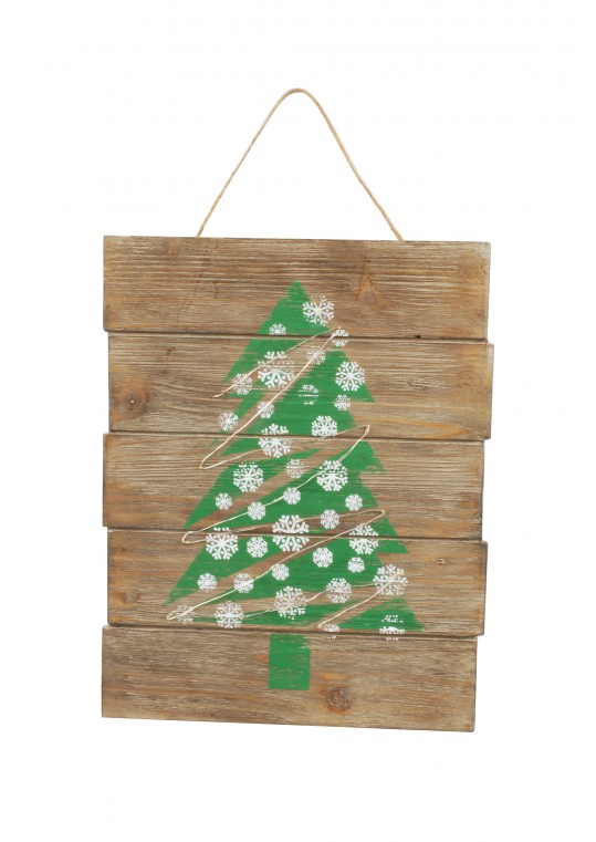 LED Illuminated Wooden Sign (Christmas Tree)