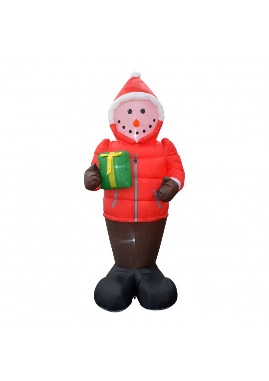 8FT Inflatable Snowman in A Down Jacket