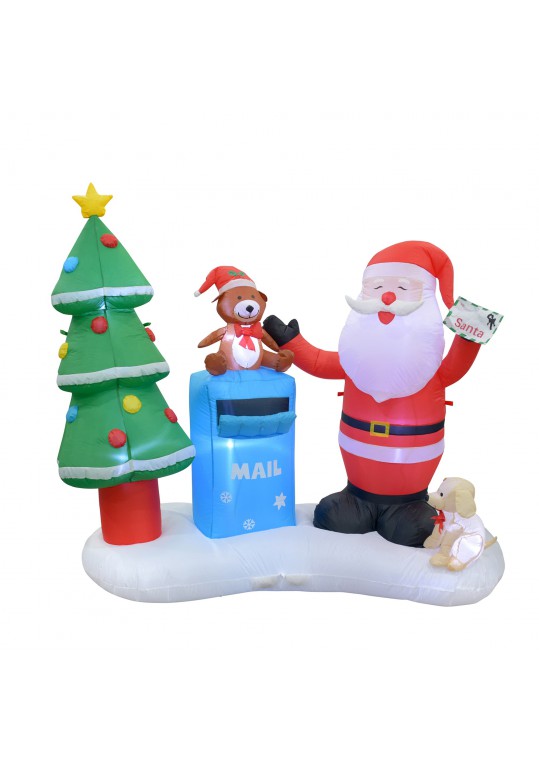 6.5FT L Inflatable Santa with Mailbox