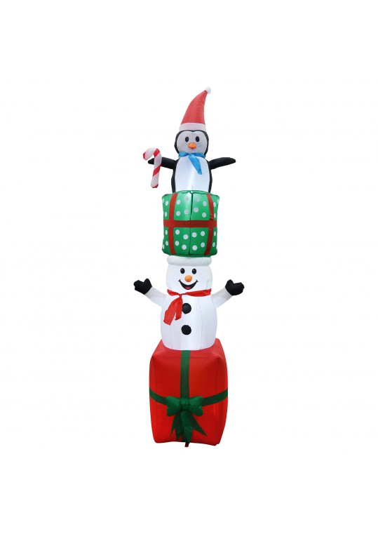 8FT GiFTboxes Snowman & Penguin Pyramid Inflatable
