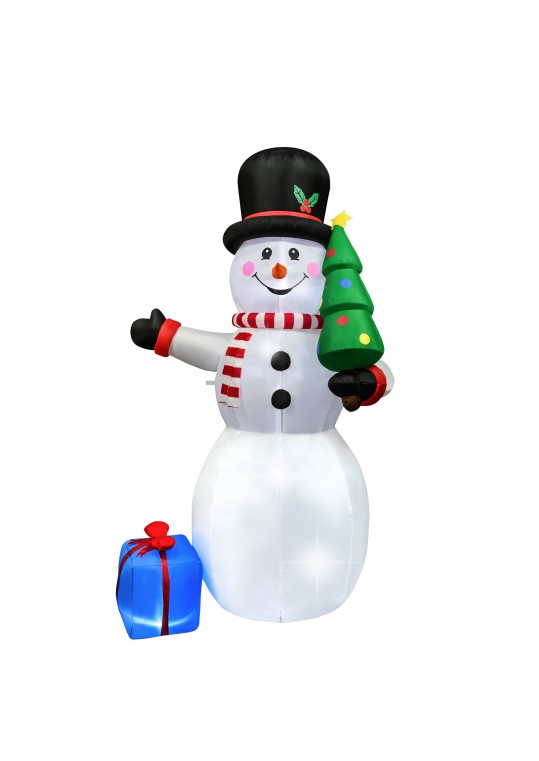 8FT LED  Snowman with Tree and Gift bag Inflatable