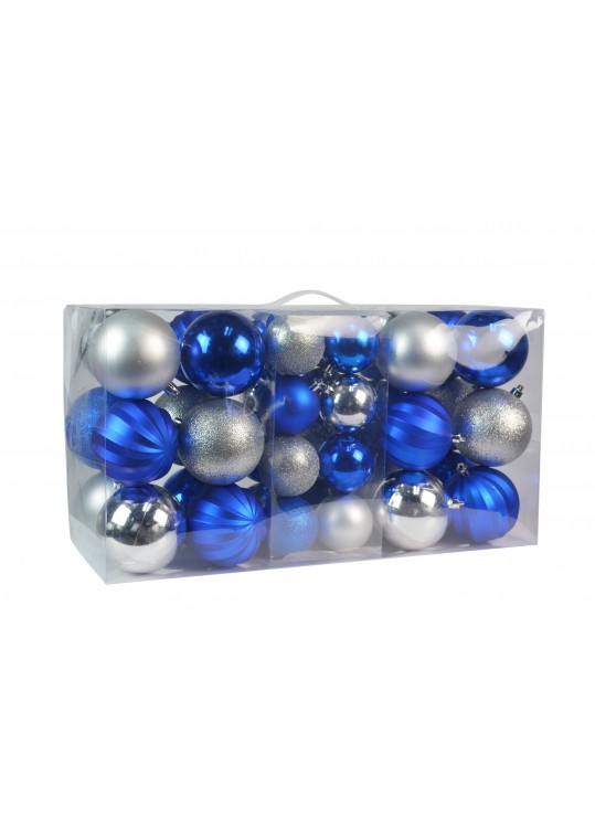 40Pk Christmas Ornament- Silver/Blue