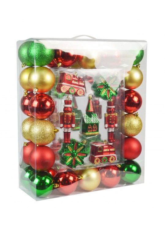 50Pk Christmas Ornament-Mix Color