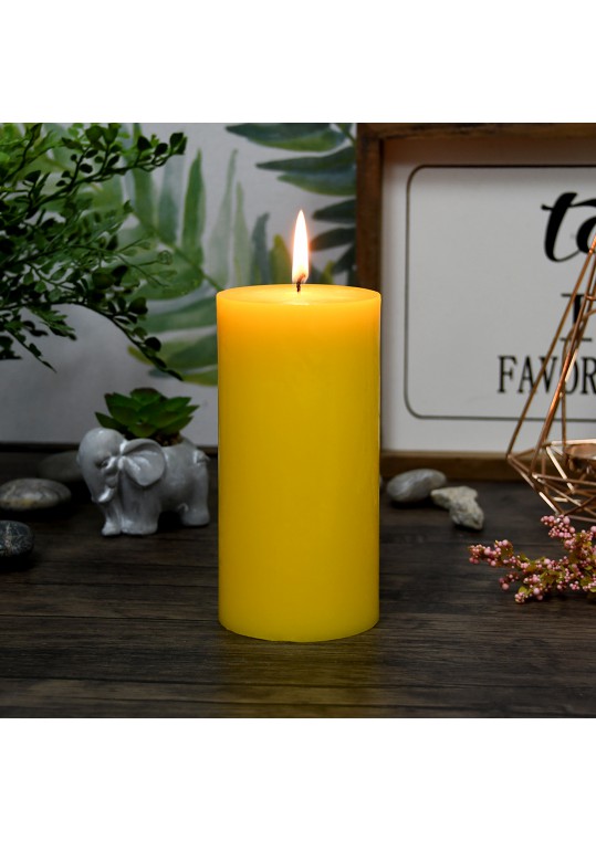 3 x 6 Inch Yellow Citronella Pillar Candle (12pcs/Case) Bulk