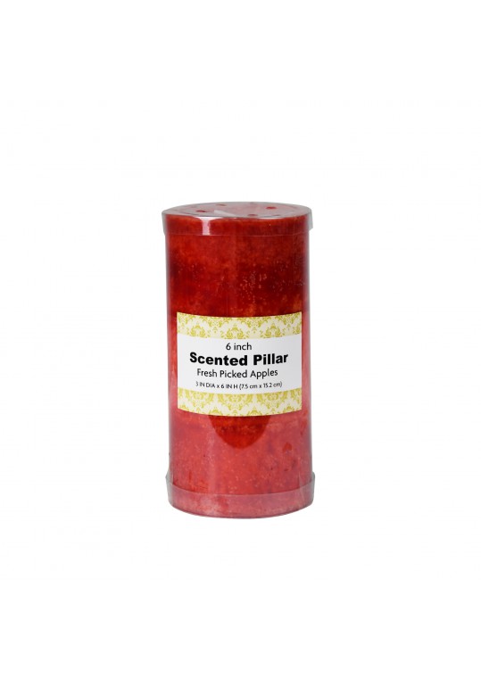 3 x 6 Inch Tritone Red Scented Pillar Candle