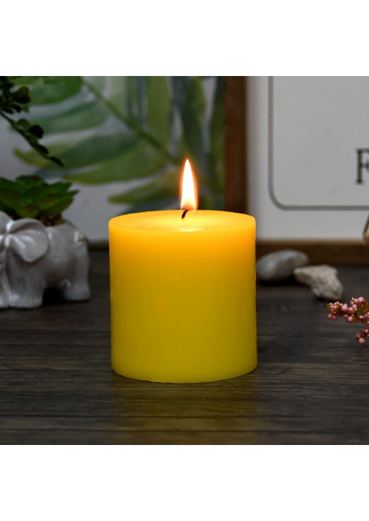 3 x 3 Inch Yellow Pillar Candles (12pcs/Case) Bulk