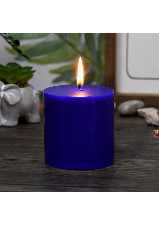 3 x 3 Inch Blue Pillar Candles (12pcs/Case) Bulk