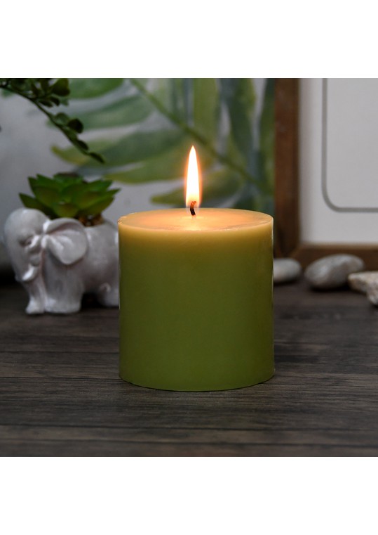 3 x 3 Inch Sage Green Pillar Candles (12pcs/Case) Bulk
