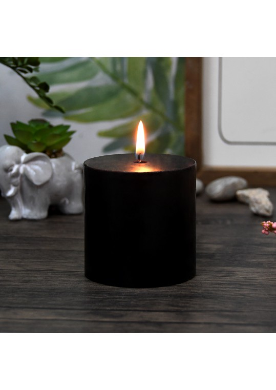 3 x 3 Inch Black Pillar Candle