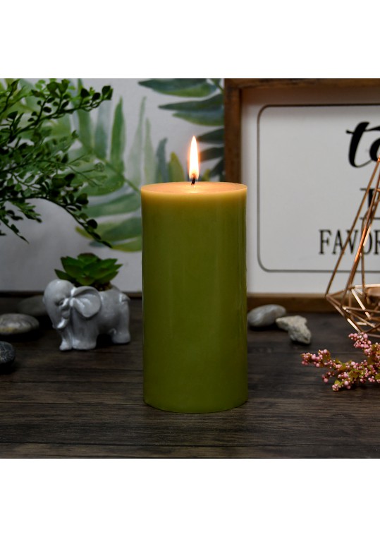 3 x 6 Inch Sage Green Pillar Candle