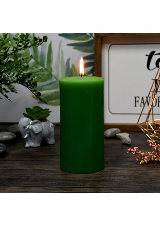 3 x 6 Inch Hunter Green Pillar Candles(12pcs/Case) Bulk