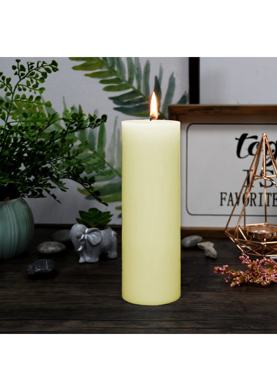 3 x 9 Inch Pale Ivory Pillar Candle