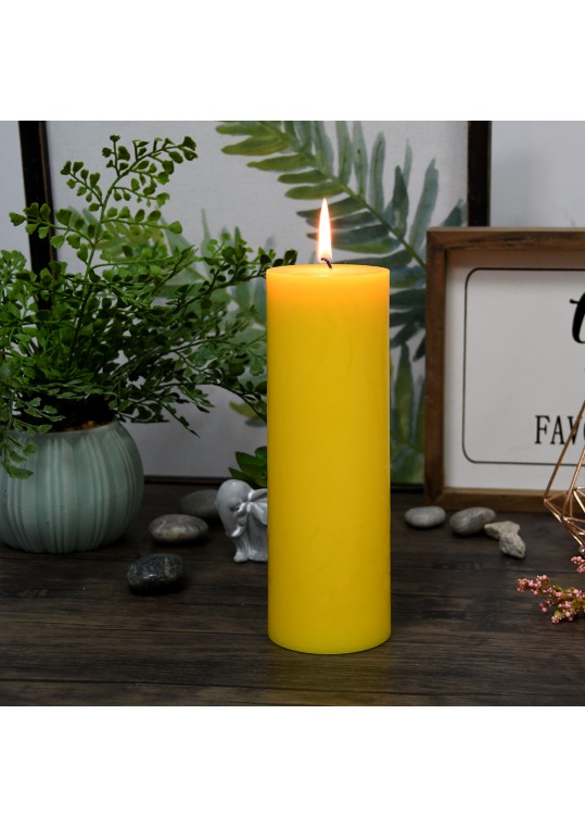 3 x 9 Inch Yellow Pillar Candles (12pcs/Case) Bulk