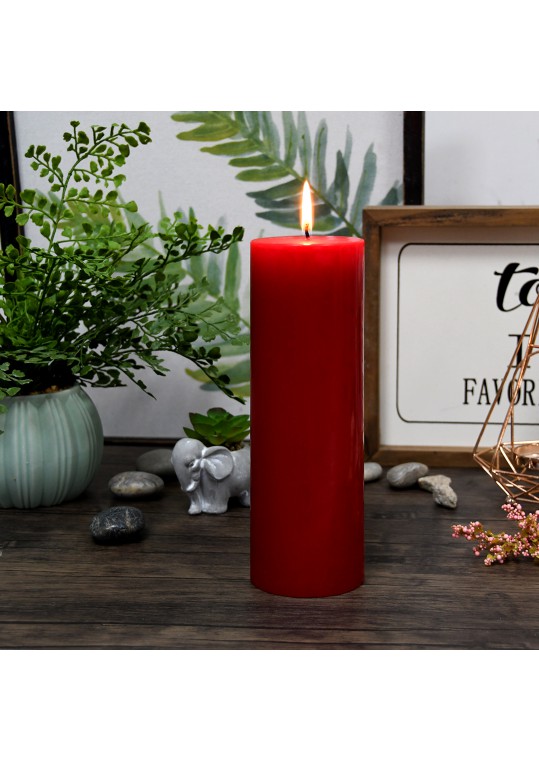 3 x 9 Inch Red Pillar Candle