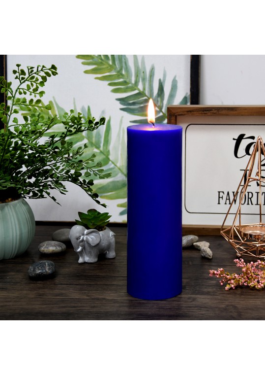 3 x 9 Inch Blue Pillar Candle