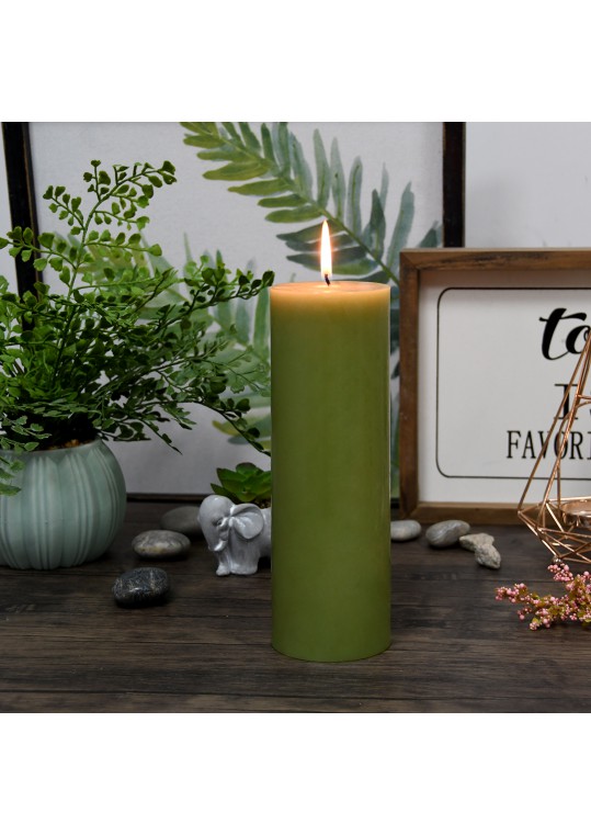 3 x 9 Inch Sage Green Pillar Candle