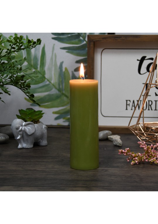 2 x 6 Inch Sage Green Pillar Candle