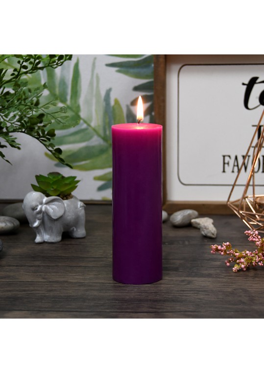 2 x 6 Inch Purple Pillar Candle