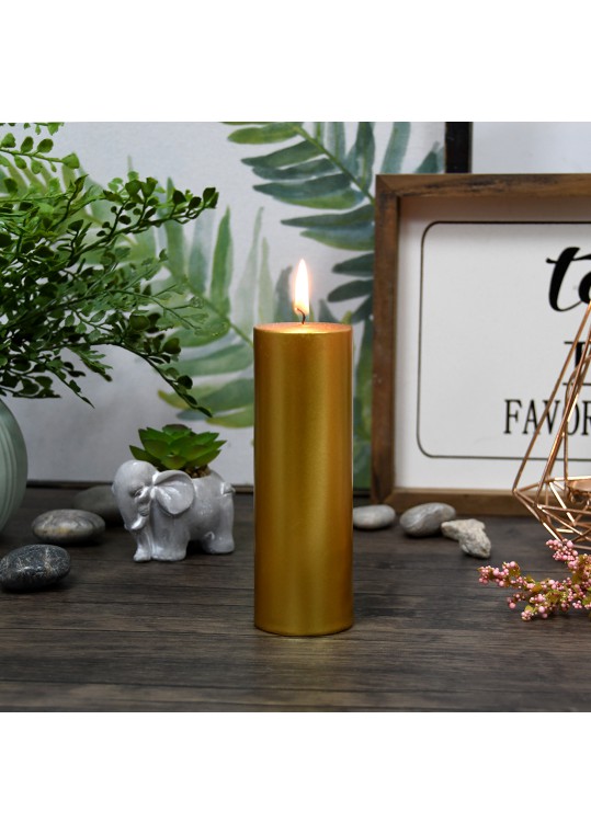 2 x 6 Inch Metallic Bronze Gold Pillar Candle (24pcs/Case) Bulk
