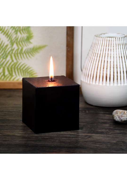 3 x 3 Inch Black Square Pillar Candles (12pcs/Case) Bulk