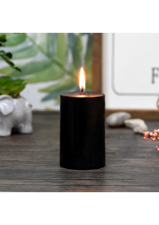 2 x 3 Inch Black Pillar Candle