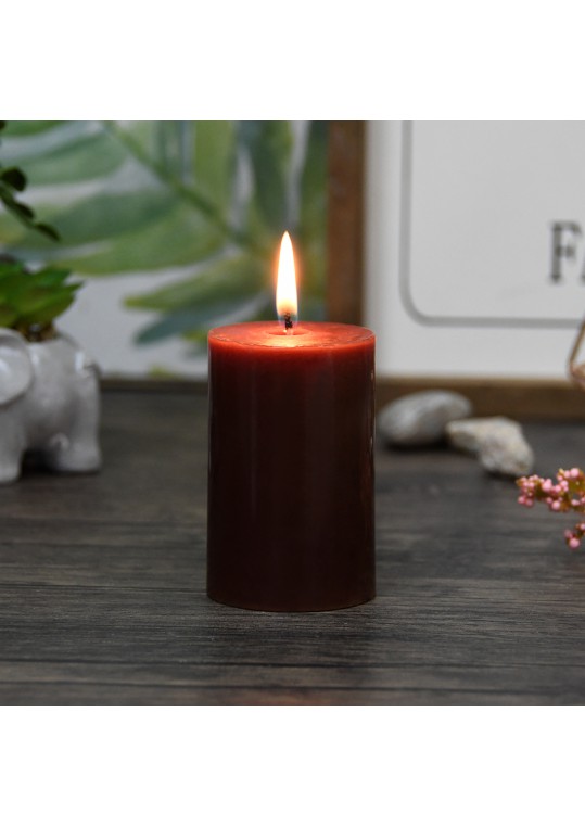 2 x 3 Inch Brown Pillar Candle (24pcs/Case) Bulk