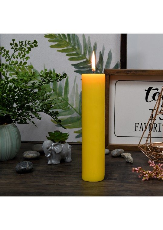 2 x 9 Inch Yellow Pillar Candle