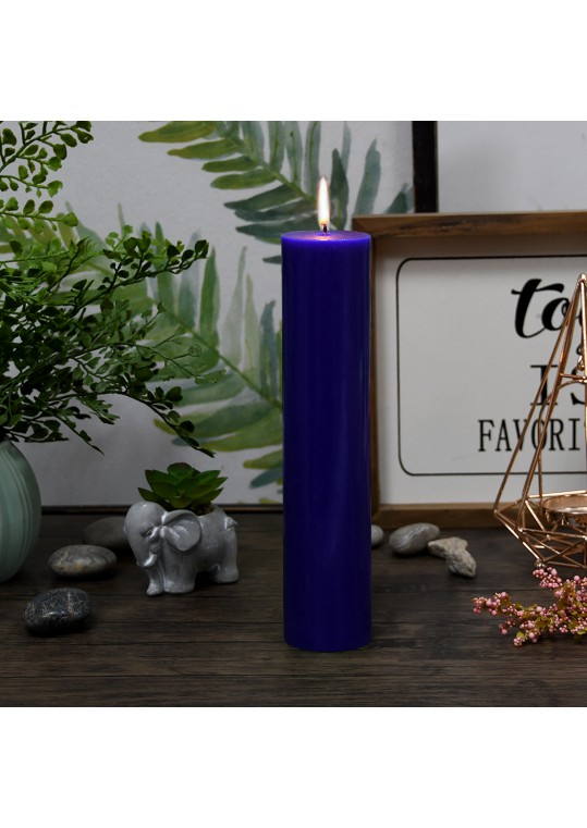 2 x 9 Inch Blue Pillar Candle