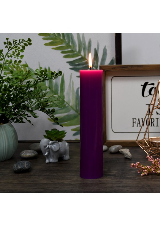 2 x 9 Inch Purple Pillar Candle