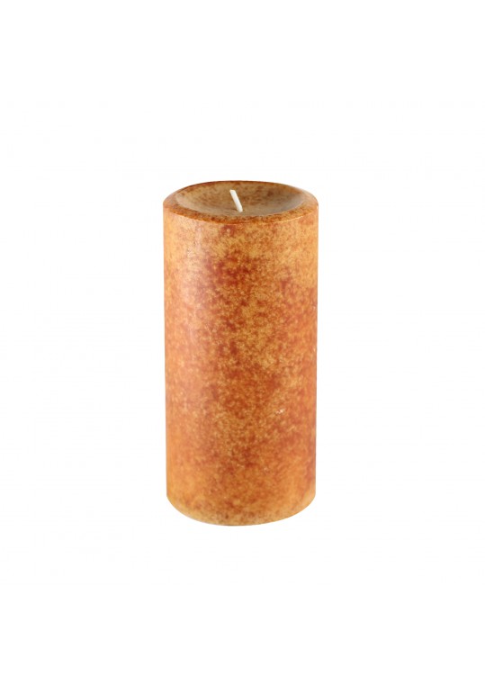 3 Inch x 6 Inch Rain Lissed Oak Leaf Brown  Scented Pillar Candle