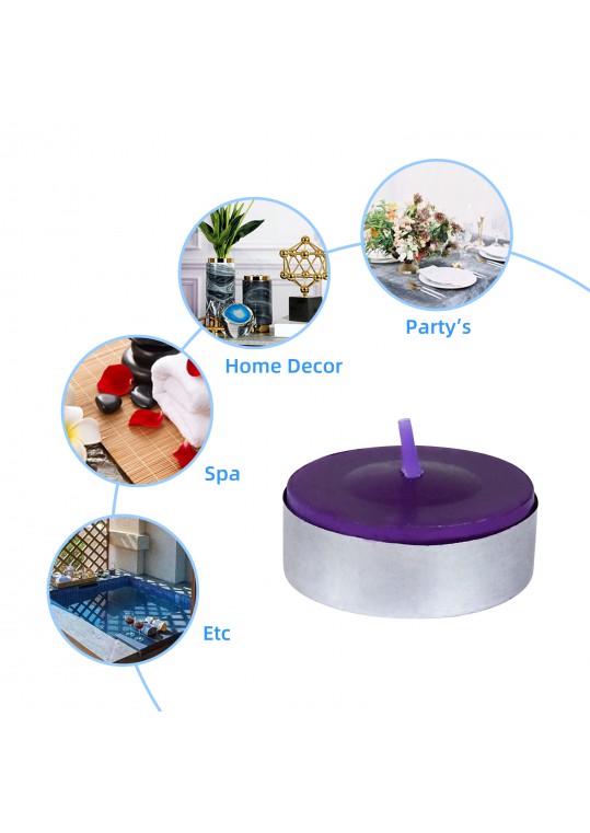 Metallic Purple Tealight Candles (600pcs/Case) Bulk