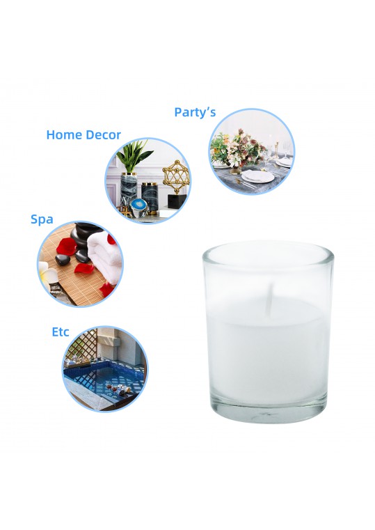 White Citronella Round Glass Votive Candles (96pcs/Case) Bulk