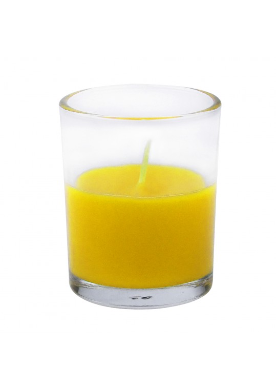 Yellow Citronella Round Glass Votive Candles (12pc/Box)