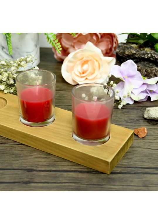 Red Round Glass Votive Candles (12pc/Box)