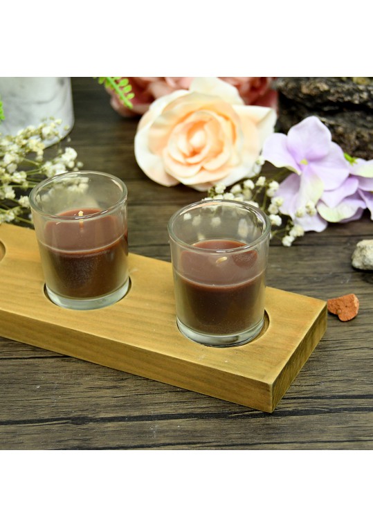 Brown Round Glass Votive Candles (12pc/Box)