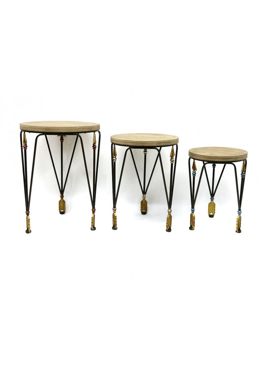 Yahud Metal Decor Stand (Set of 3)